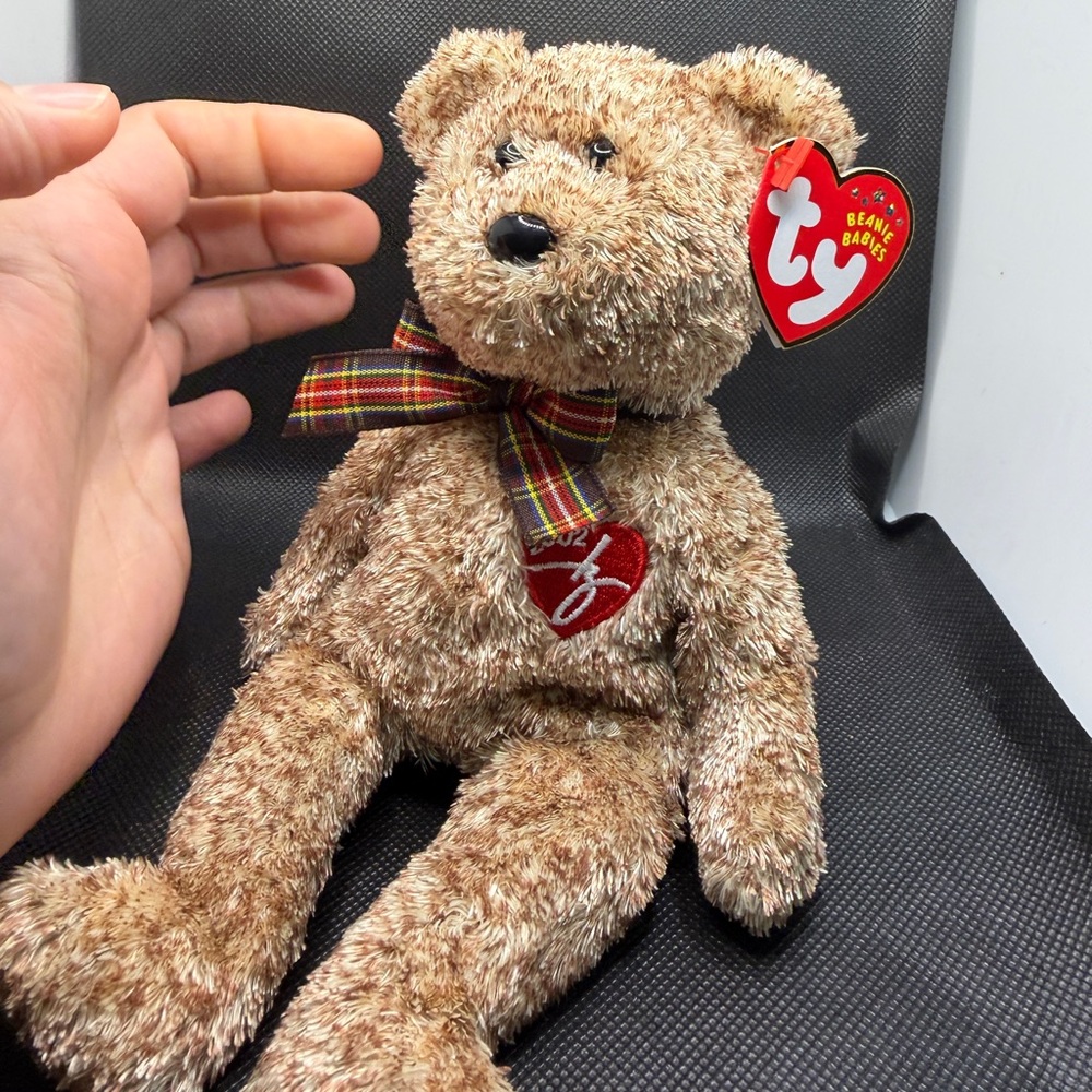 TY Beanie Baby 2002 Signature Bear Brown Plush Anniversary Retired 8”